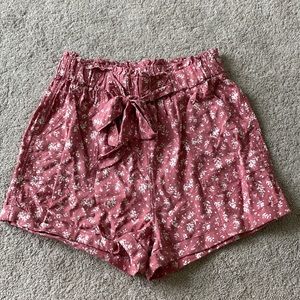 high rise floral flowy shorts